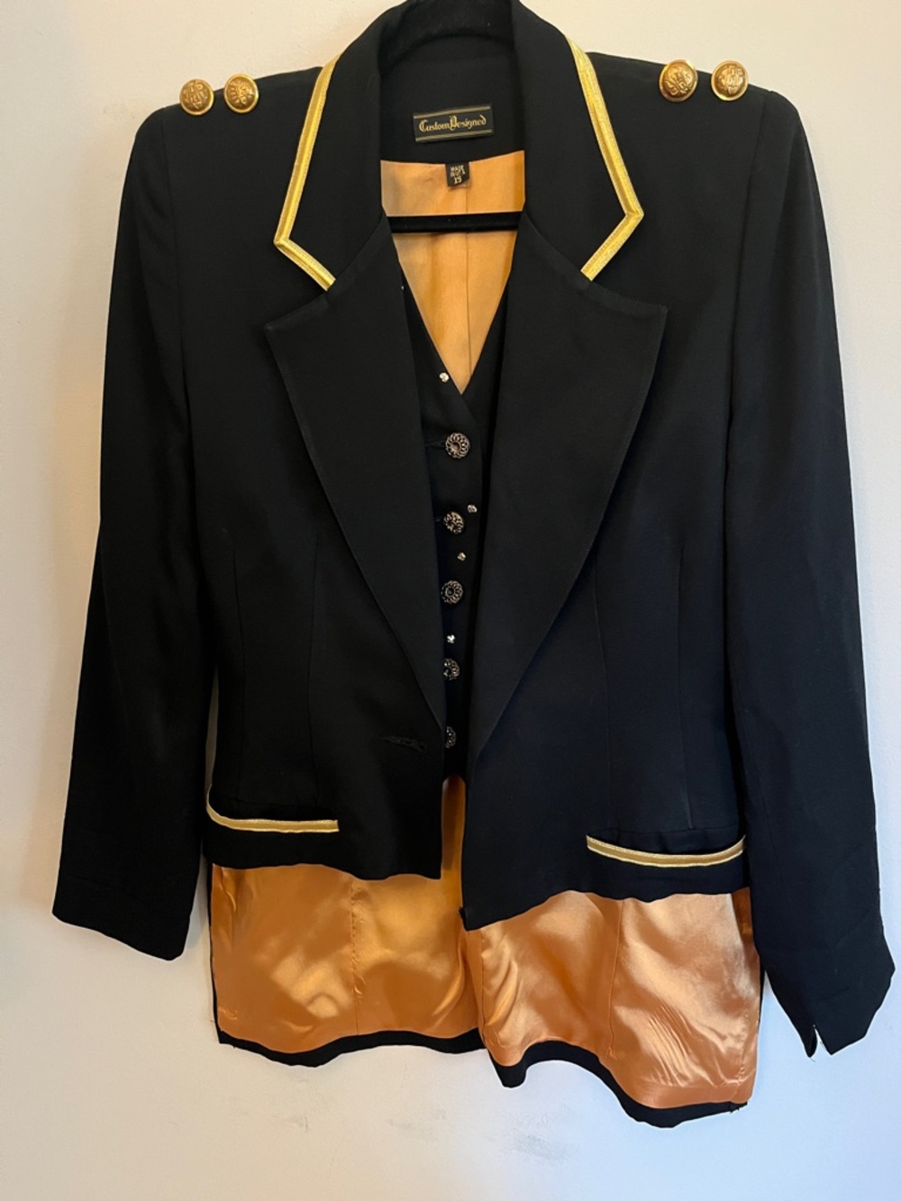 Custom Designed woman’s military jacket blazer Sz XS